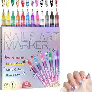 12 Colors Nail Art Marker Pens Set